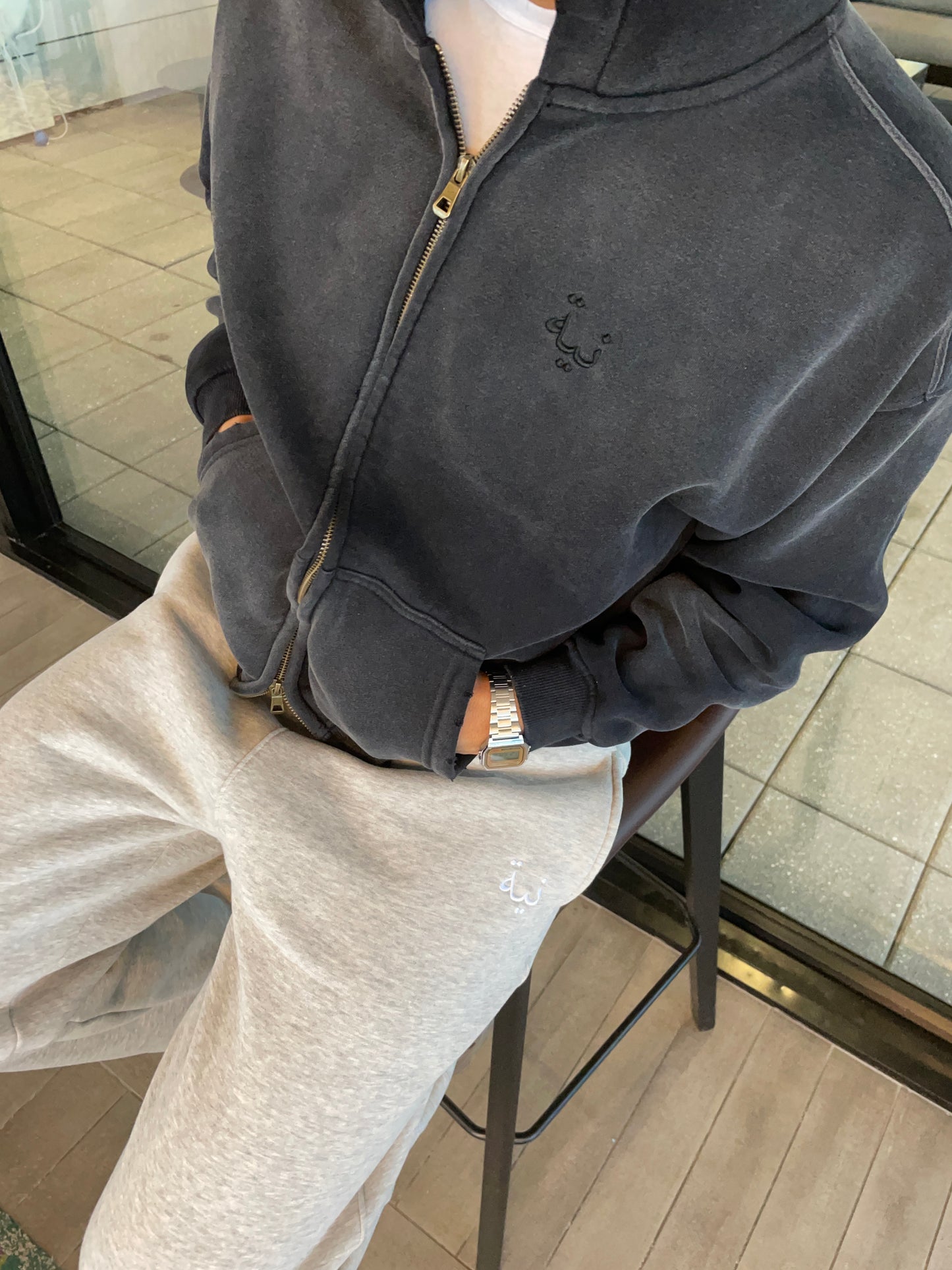 VINTAGE DOUBLE-ZIP — CHARCOAL