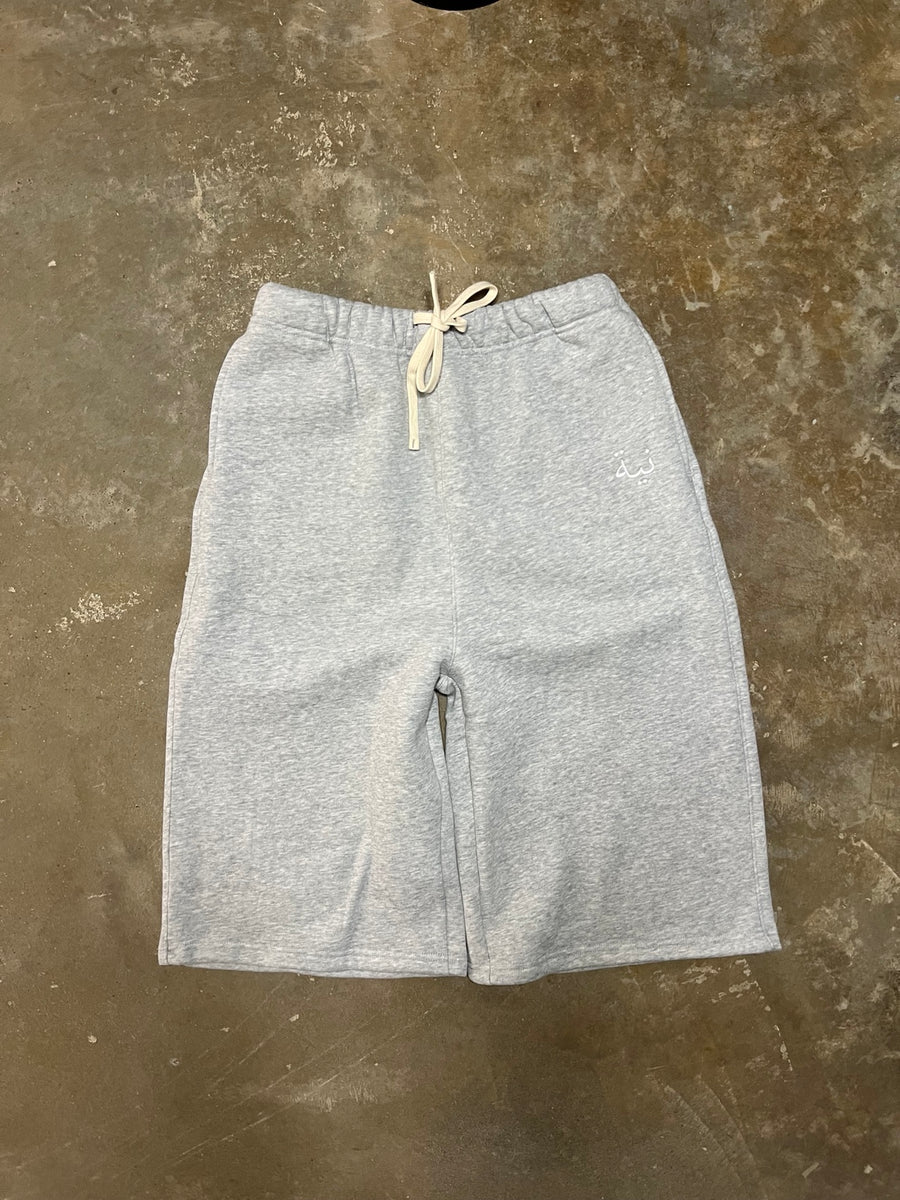 ESSENTIAL BAGGY SHORTS — HEATHER GREY
