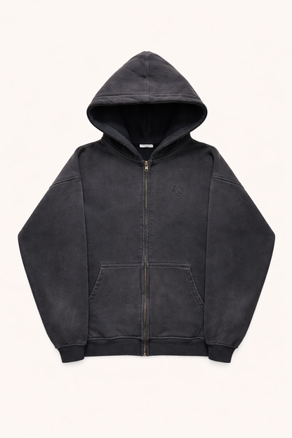 VINTAGE DOUBLE-ZIP — CHARCOAL